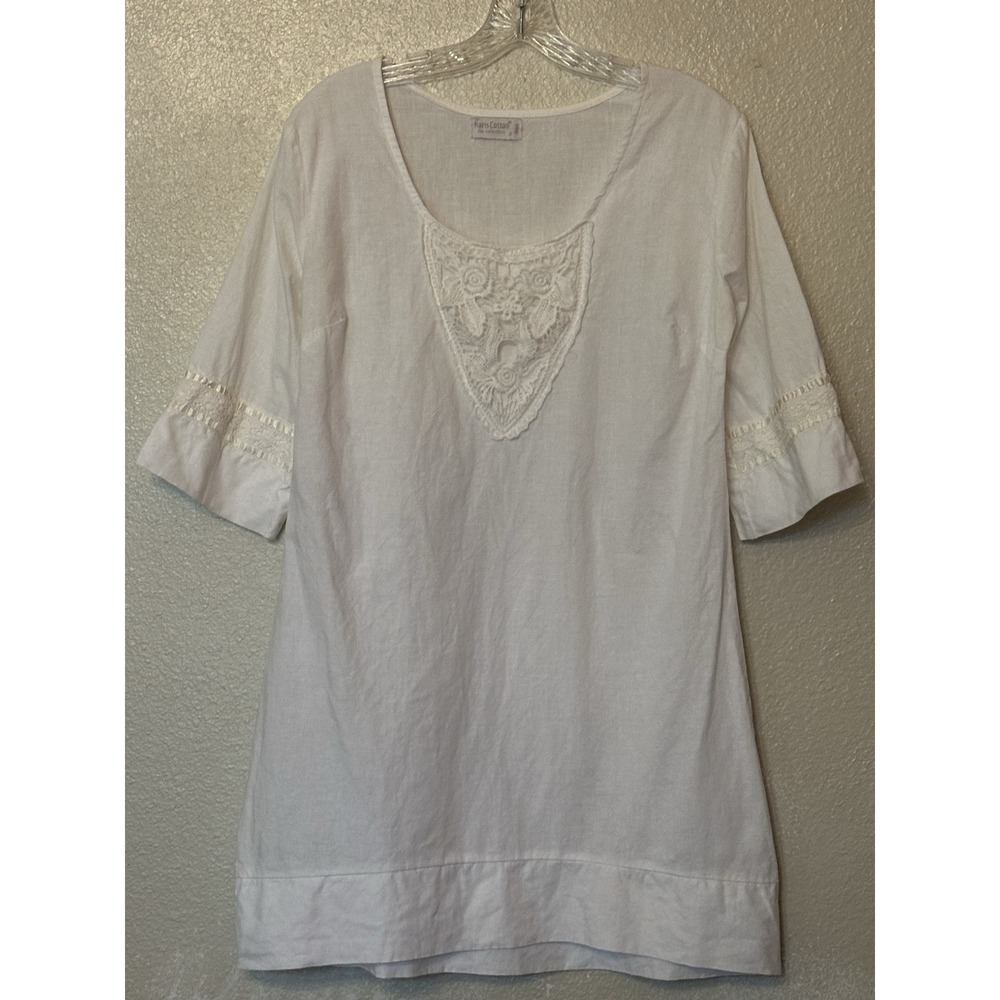 Haris Cotton Made In Greece 100% Linen Shift Dress Size S
